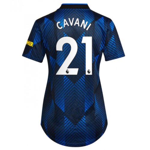 Billigt Manchester United Edinson Cavani #21 Replika Tredje Tröja Damer 2021/22 Marinblå Kortärmad