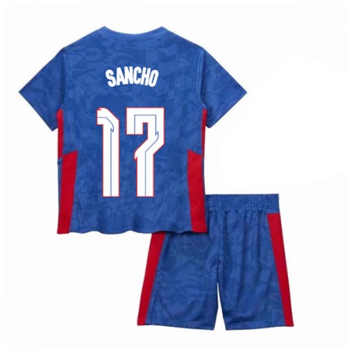 England Jadon Sancho #17 Replika Bortatröja EM tröjor 2020 Barn Kortärmad (+ Korta byxor) For Rea