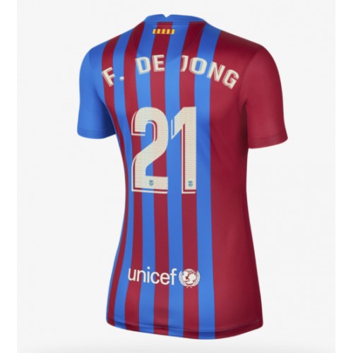 FC Barcelona Frenkie de Jong #21 Replika Hemmatröja 2021/22 Kortärmad för dam