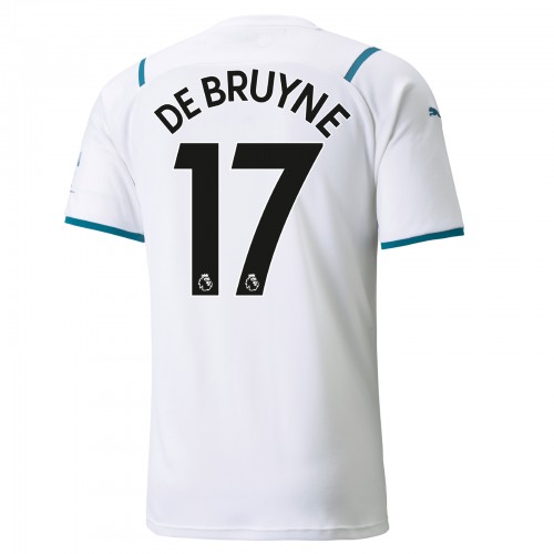 Kevin De Bruyne #17 Replika Bortatröja 2021/22 Manchester City F.C. Herr vit Kortärmad