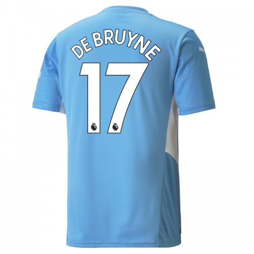 Kevin De Bruyne #17 Replika Hemmatröja 2021/22 Manchester City F.C. blå Herr Kortärmad