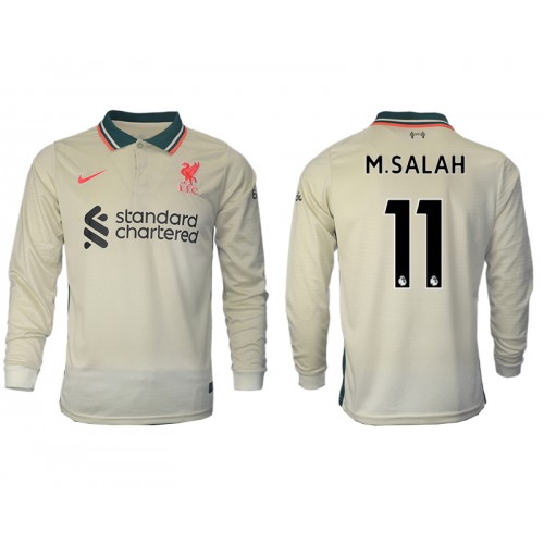 Liverpool F.C. Mohamed Salah #11 Replika Bortatröja Vit 2021/22 Herr Långärmad For Rea