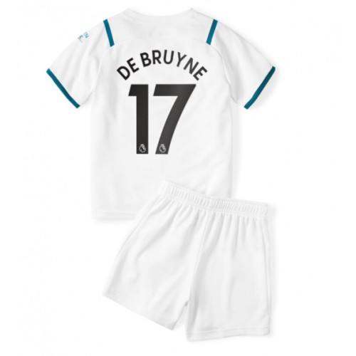 Manchester City F.C. #17 Kevin De Bruyne Replika Tredje Tröja 2021/22 Barn vit Kortärmad (+ Korta byxor)