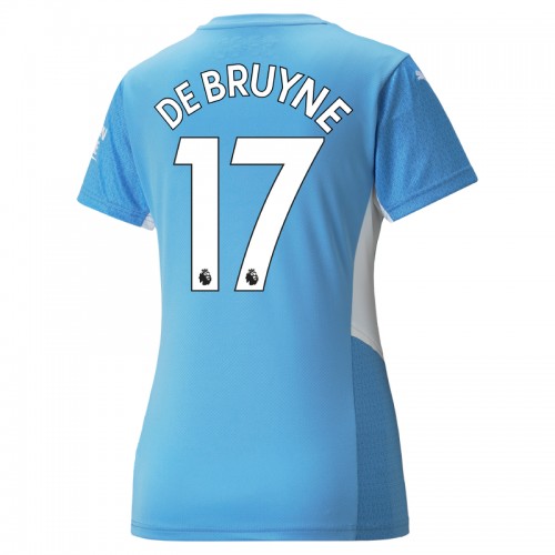 Manchester City F.C. Kevin De Bruyne #17 Replika Hemmatröja Damer 2021/22 blå Kortärmad
