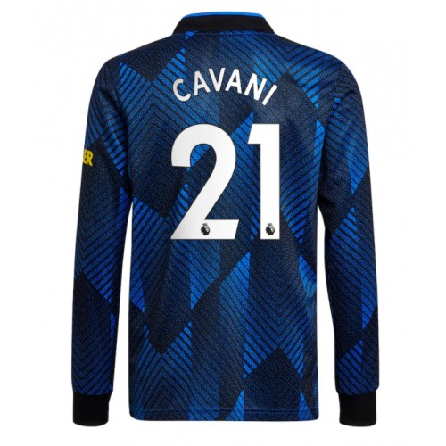Manchester United Edinson Cavani #21 Replika Tredje Tröja 2021/22 Marinblå Herr Långärmad