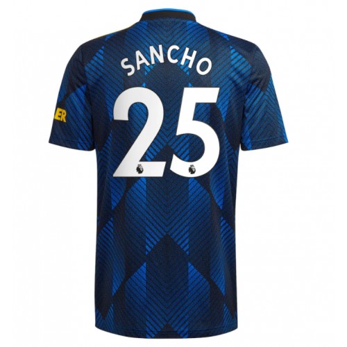 Manchester United Jadon Sancho #25 Replika Tredje Tröja Marinblå 2021/22 Herr Kortärmad For Rea