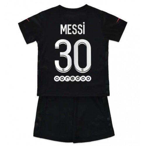 Paris Saint-Germain Lionel Messi #30 Barn Replika Tredje Tröja 2021/22 Kortärmad (+ Korta byxor)