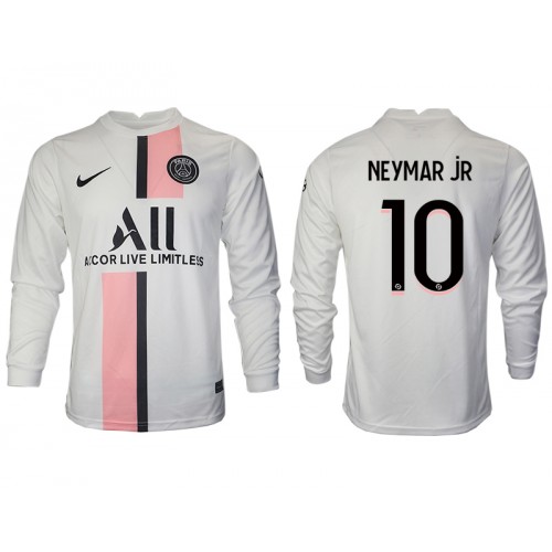 Paris Saint-Germain Neymar Jr #10 Replika Bortatröja Vit 2021/22 Herr Långärmad