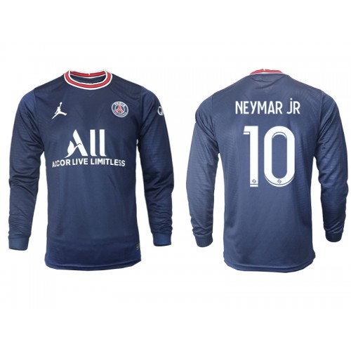 Paris Saint-Germain Neymar Jr #10 Replika Hemmatröja 2021/22 Herr Långärmad Marinblå