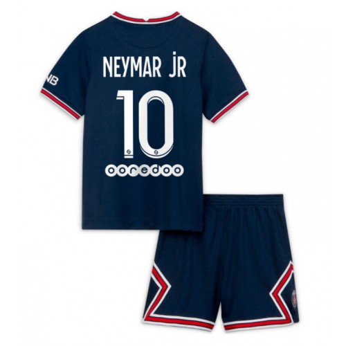Paris Saint-Germain Neymar Jr #10 Replika Hemmatröja Marinblå Barn 2021/22 Kortärmad (+ Korta byxor)