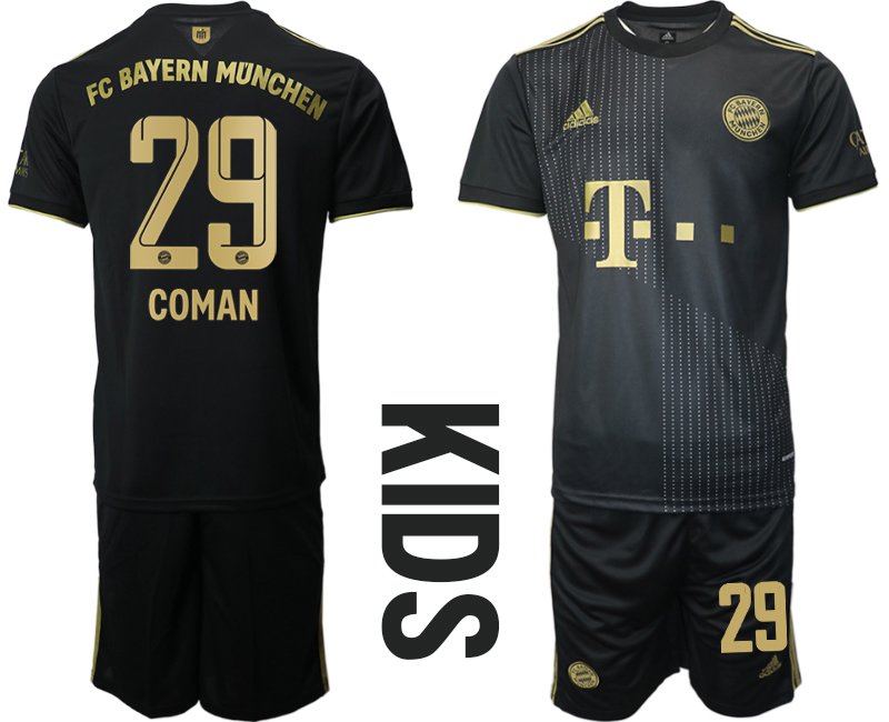 Billiga Fotbollströjor Bayern Munich Bortatröja Kortärmad barn med namn Coman 29
