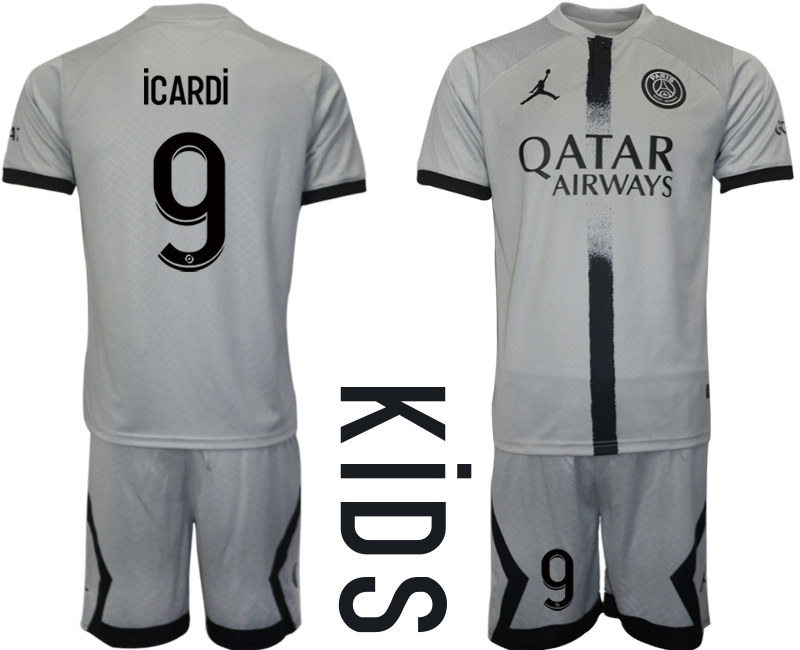 Paris Saint-Germain Bortatröja Barn 2022-23 Kortärmad med namn iCARDi 9