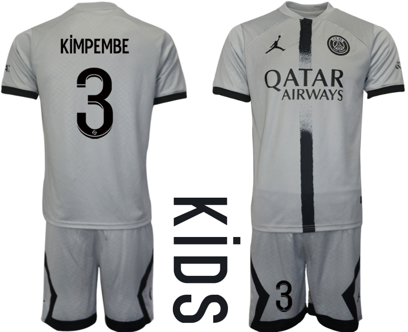Paris Saint-Germain Bortatröja Barn 2022-23 Kortärmad med namn KiMPEMBE 3