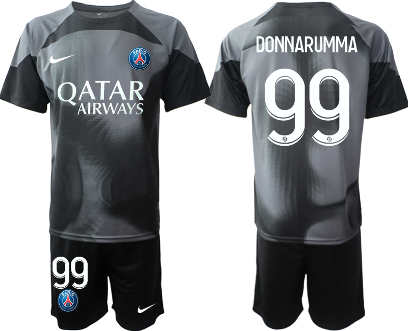 DONNARUMMA #99 Paris Saint-Germain PSG Målvakt Tröja Herr 2022-23 svart Kortärmad + Korta byxor