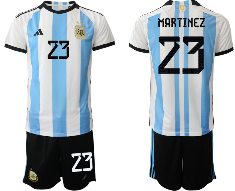 MARTINEZ #23 Argentina Hemmatröja VM 2022 Herr Kortärmad + Korta byxor
