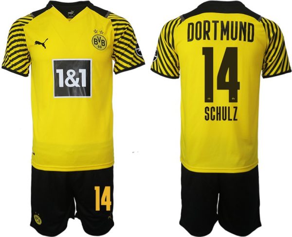 Beställa Fotbollströjor Schulz 14# Borussia Dortmund Hemmatröja Herr 2023 Kortärmad+ Korta byxor