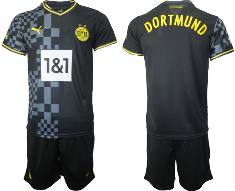 Borussia Dortmund Bortatröja Herr 2023 Kortärmad + Korta byxor Fotbollströja med namn