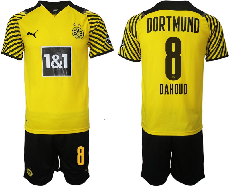 Dahoud 8# Borussia Dortmund Hemmatröja Herr 2023 Kortärmad+ Korta byxor Fotbollströjor Butik