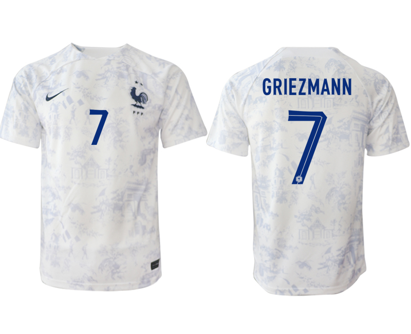 Frankrike Bortatröja Herr VM 2022 Kortärmad Fotbollströjor med namn GRIEZMANN 7