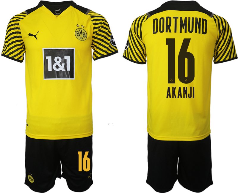 Köpa Akanji 16# Borussia Dortmund Hemmatröja Herr 2023 Kortärmad+ Korta byxor
