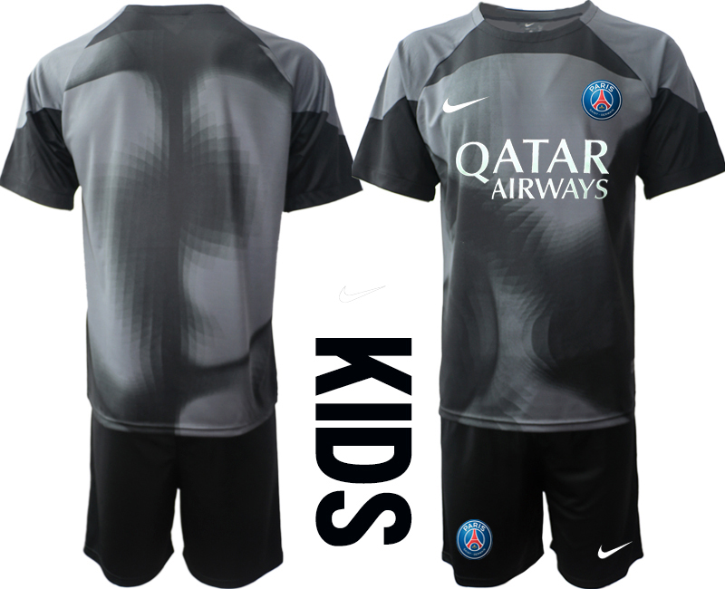 Köpa Paris Saint-Germain PSG Målvakt Barn 2023 svart Kortärmad + Korta byxor