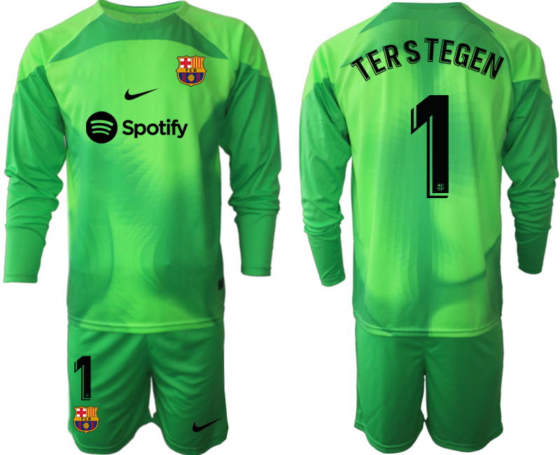 Köpa TERSTEGEN #1 FC Barcelona 2023 Målvaktströja Herr grön Långärmad