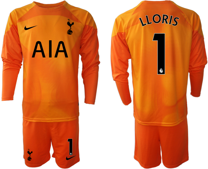 Nya LLORIS #1 Tottenham Hotspur 2023 Målvaktströja Herr orange Långärmad