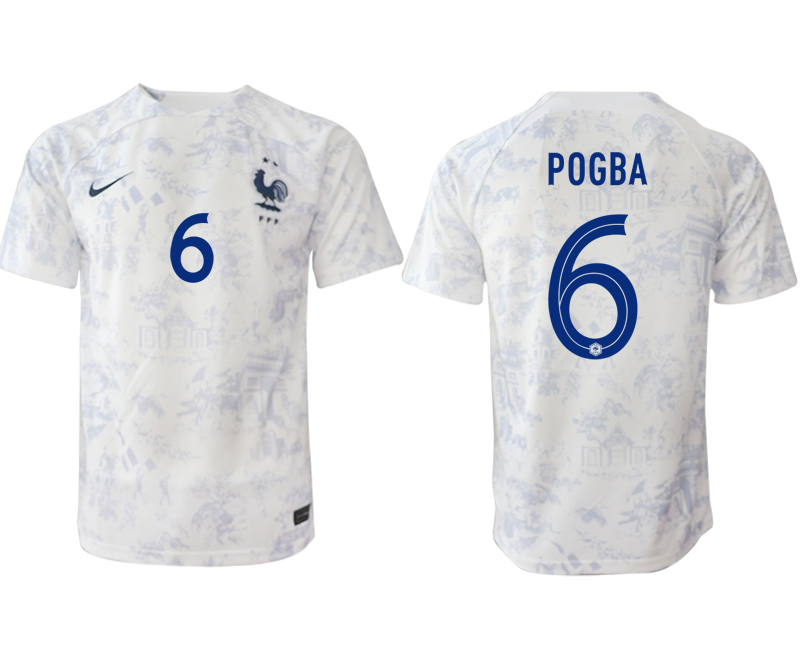 POGBA #6 Frankrike Bortatröja Herr VM 2022 Kortärmad Fotbollströjor Sverige