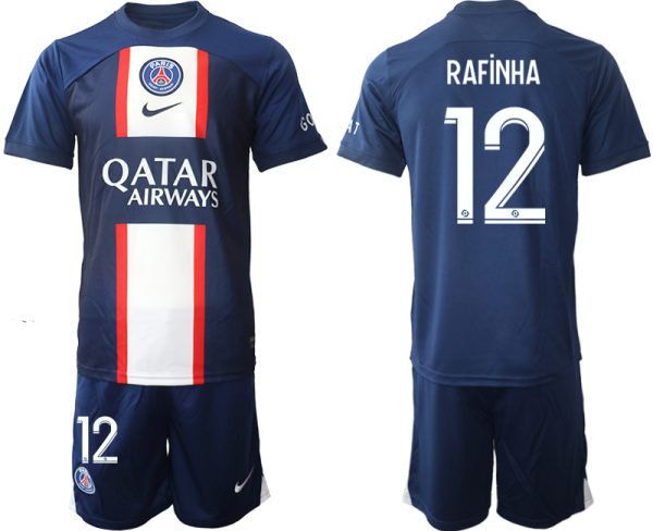 RAFiNHA #12 Paris Saint-Germain PSG Hemmatröja Herr 2023 Kortärmad + Korta byxor