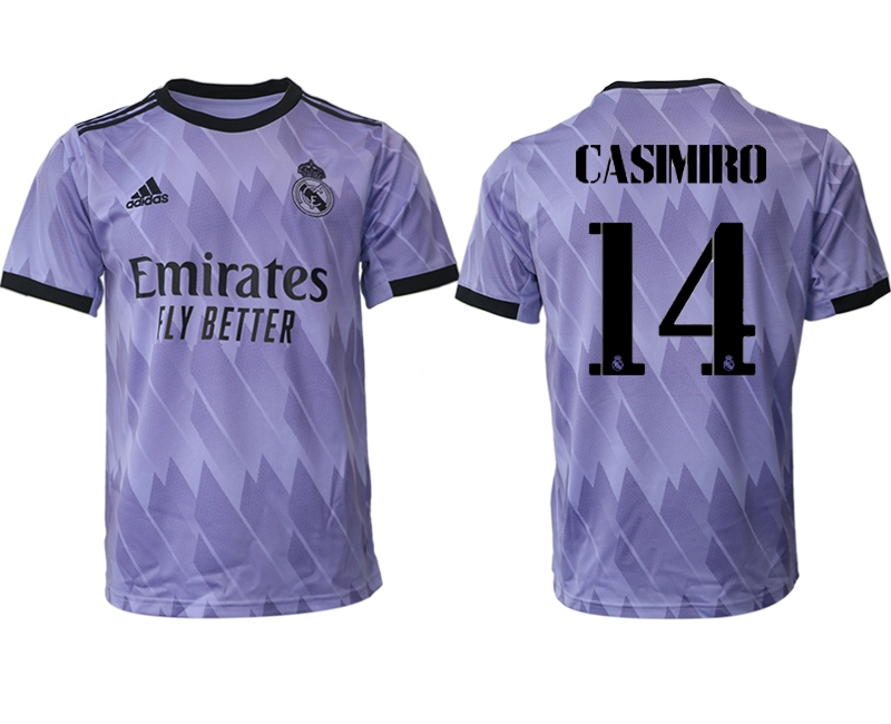 Real Madrid Bortatröja Herr 2023 Kortärmad Fotbollströjor med tryck CASIMIRO 14