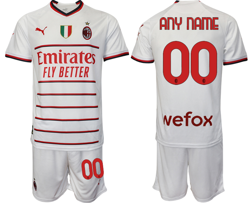 AC Milan Bortatröja Herr 2023 Kortärmad + Korta byxor Fotbollströja Set