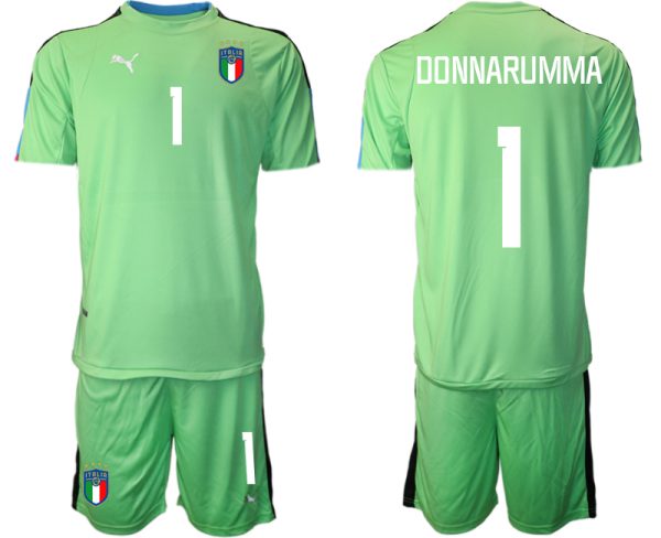 Beställa Fotbollströjor Italien Målvaktströja 2023 Herr grön Fotbollströjor Kortärmad Fotbollströja Set med tryck DONNARUMMA 1