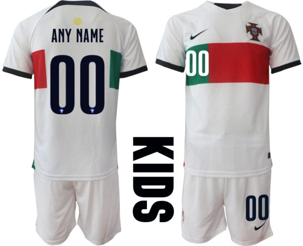Beställa Fotbollströjor Portugal Bortatröja Barn VM 2022 Kortärmad + Korta byxor