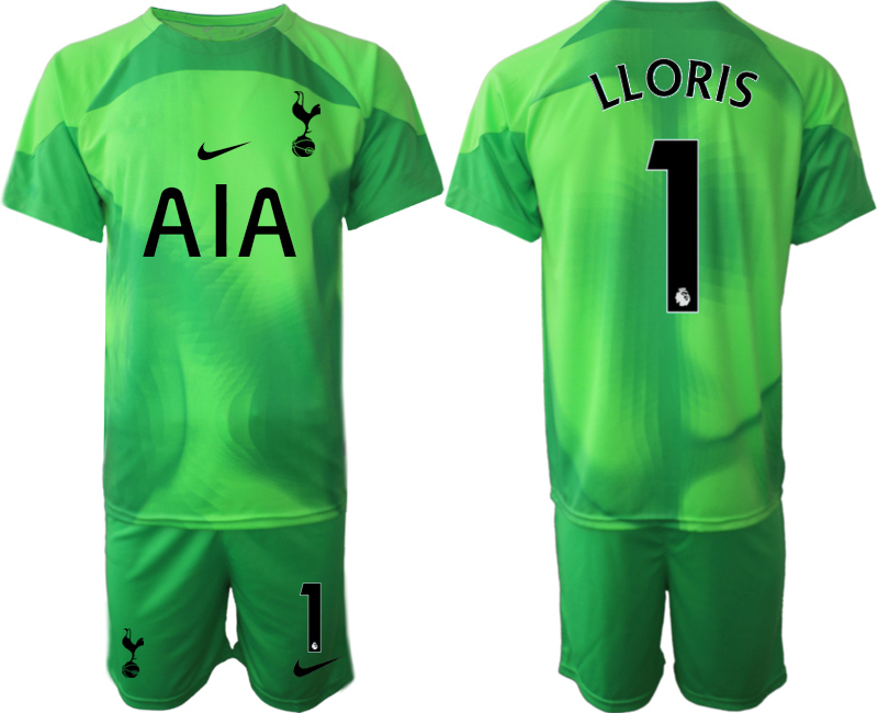 Köpa Nya Tottenham Hotspur 2023 Herr Målvaktströja grön Fotbollströja Set med tryck LLORIS 1 Tracksuit