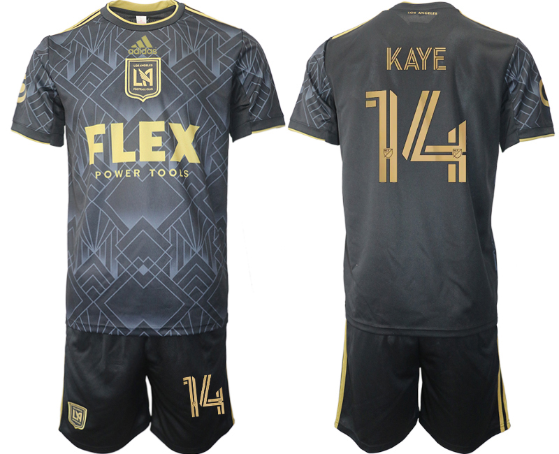 LAFC Los Angeles FC Hemmatröja Herr 2023 Kortärmad + Korta byxor KAYE 14 fotbollströja set