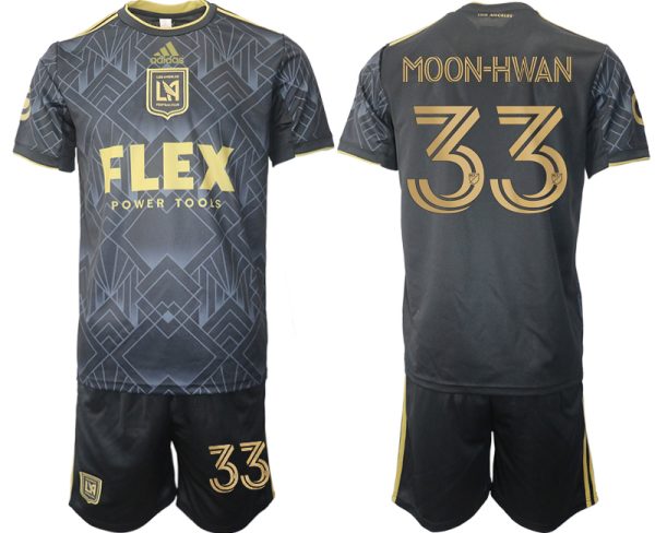 LAFC Los Angeles FC Hemmatröja Herr 2023 Kortärmad + Korta byxor MOON-HWAN 33 fotbollströja set