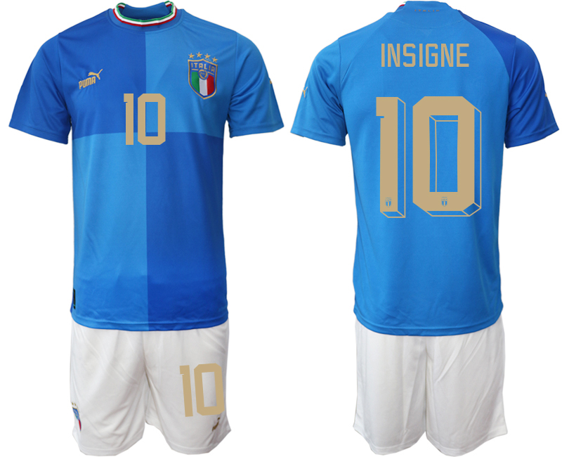Nya INSIGNE #10 Italien Hemmatröja 2022 Fotbollströjor Herr billigt Kortärmad + Korta byxor