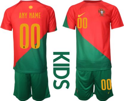 Nya Portugal Hemmatröja Barn VM 2022 Fotbollskläder Kortärmad + Korta byxor Fotbollströjor Butik