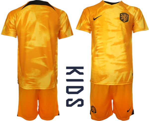 Nya Nederländerna Matchtröjor Fotbollskläder barn Hemma Fotbollströja VM 2022