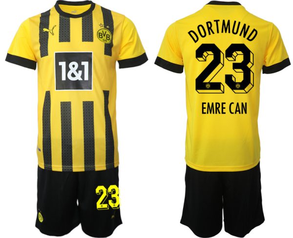 Billiga Fotbollströjor Borussia Dortmund BVB Hemmatröja 2023 Herr Kortärmad + Korta byxor EMRE CAN 23