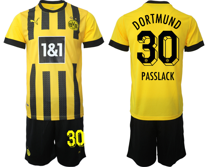 Billiga Fotbollströjor Borussia Dortmund BVB Hemmatröja 2023 Herr Kortärmad + Korta byxor PASSLACK 30