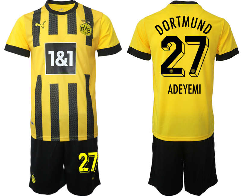 Billiga Fotbollströjor Borussia Dortmund Hemmatröja 2023 Herr Kortärmad + Korta byxor ADEYEMI 27
