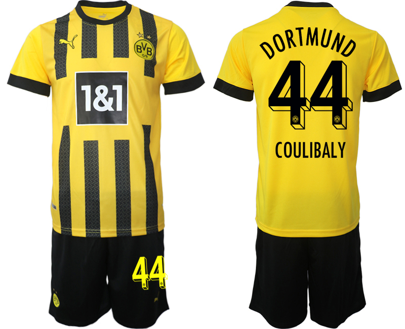 Billiga Fotbollströjor Herr Borussia Dortmund BVB Hemmatröja 2023 Kortärmad + Korta byxor COULIBALY 44