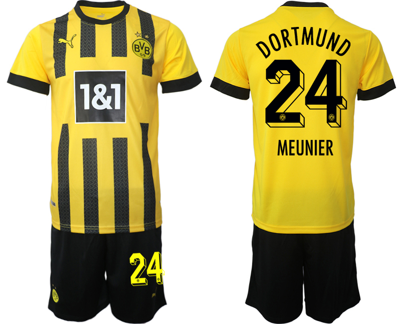 Billiga Fotbollströjor Herr Borussia Dortmund BVB Hemmatröja 2023 Kortärmad + Korta byxor MEUNIER 24