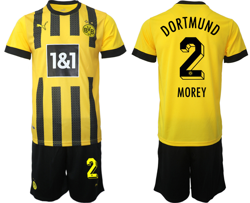Billiga Fotbollströjor Herr Borussia Dortmund BVB Hemmatröja 2023 Kortärmad + Korta byxor MOREY 2
