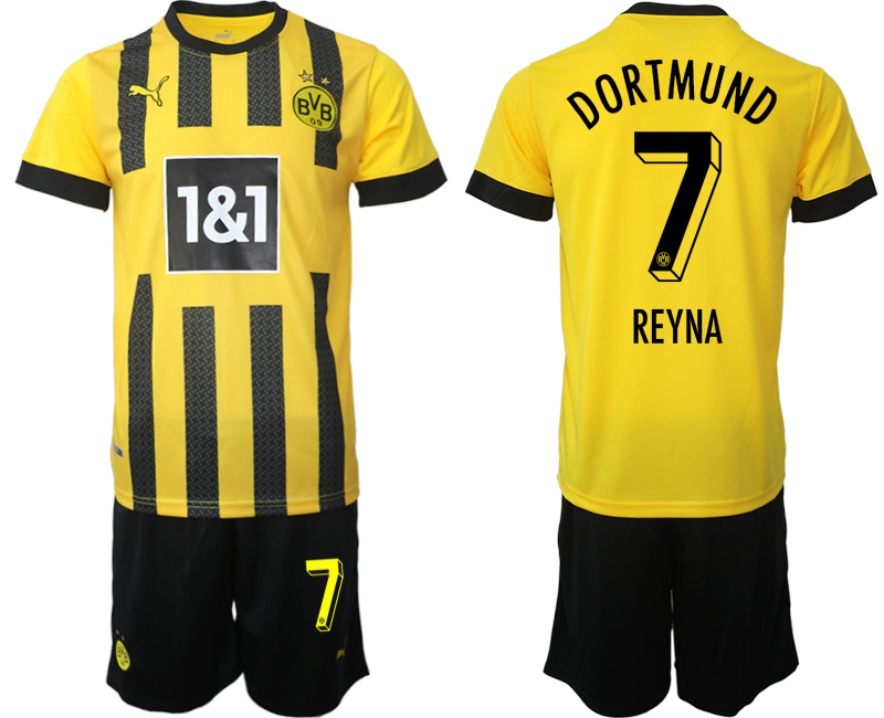 Billiga Fotbollströjor Herr Borussia Dortmund BVB Hemmatröja 2023 Kortärmad + Korta byxor REYNA 7