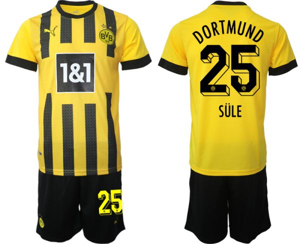 Billiga Fotbollströjor Herr Borussia Dortmund BVB Hemmatröja 2023 Kortärmad + Korta byxor SÜLE 25