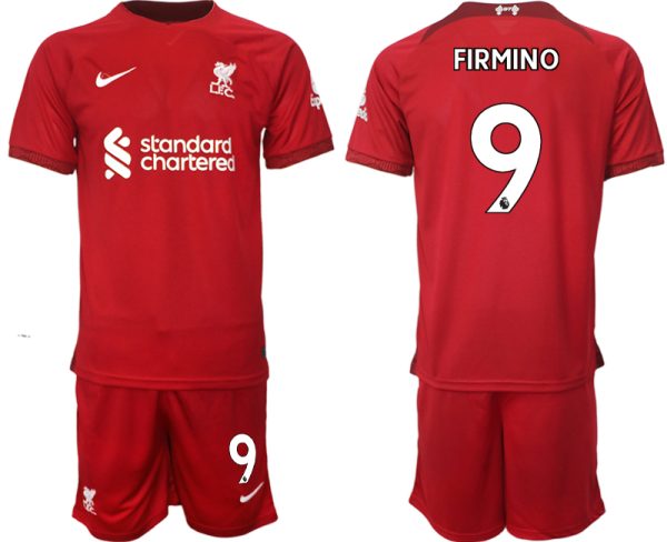 Billiga Fotbollströjor Liverpool Hemmatröja Herr 2023 Kortärmad + Korta byxor FIRMINO 9