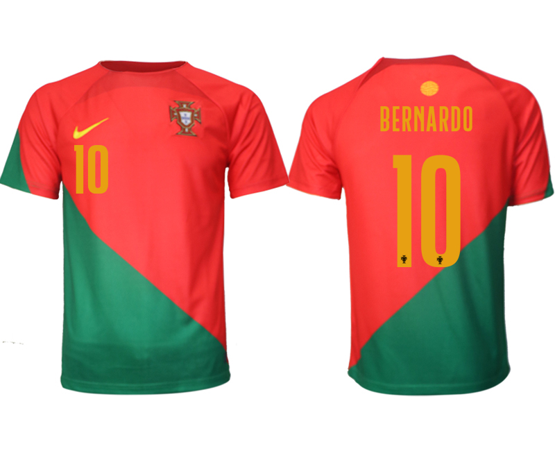 Billiga Fotbollströjor Portugal Hemmatröja VM 2022 Herr Kortärmad med tryck BERNARDO 10