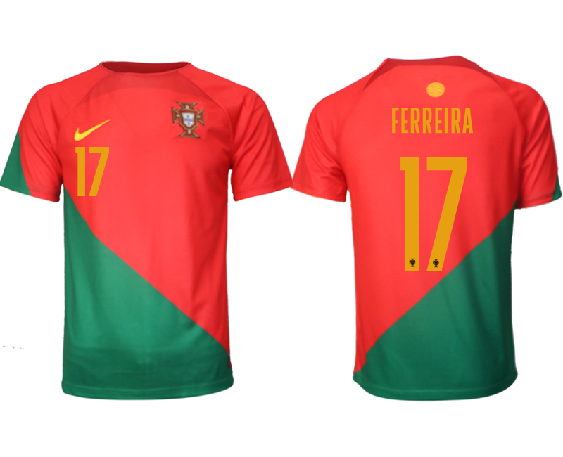 Billiga Fotbollströjor Portugal Hemmatröja VM 2022 Herr Kortärmad med tryck FERREIRA 17